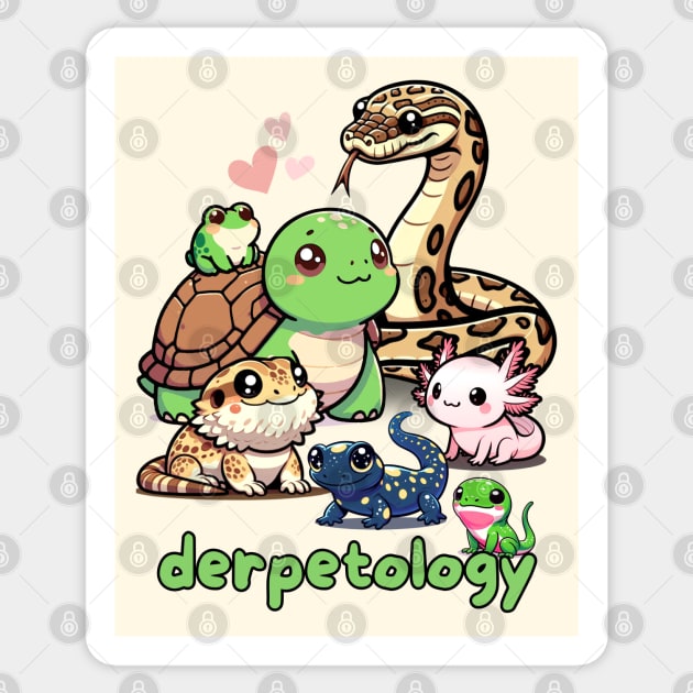 Derpetology - Funny Herpetology Design Sticker by ScienceandSnark